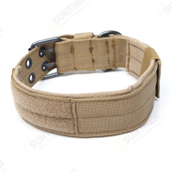 Adjustable Training Dog Collar Nylon Tactical Dog Collar Military With Metal D Ring Buckle