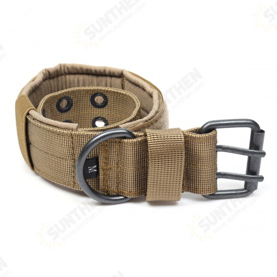 Adjustable Training Dog Collar Nylon Tactical Dog Collar Military With Metal D Ring Buckle