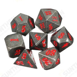 Antique Metal 7 Pcs Multisided Dice Heavy Metal Polyhedral Dices Set w/ Bag Antique Metal 7 Pcs Multisided Dice Heavy Metal Polyhedral Dices Set w/ Bag