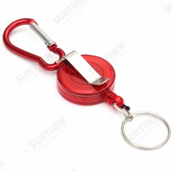 Badge Reel Telescopic Key Buckle Carabiner Recoil Retractable Holder Key Chain 4 Colors