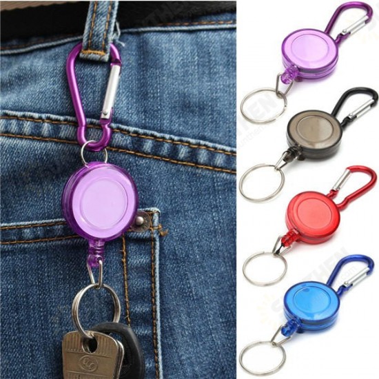 Badge Reel Telescopic Key Buckle Carabiner Recoil Retractable Holder Key Chain 4 Colors