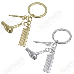 Creative Keychain Alloy Stylist Hair Dryer Scissor Comb Dangle Pendant Key Ring Artware Gift Creative Keychain Alloy Stylist Hair Dryer Scissor Comb Dangle Pendant Key Ring Artware Gift