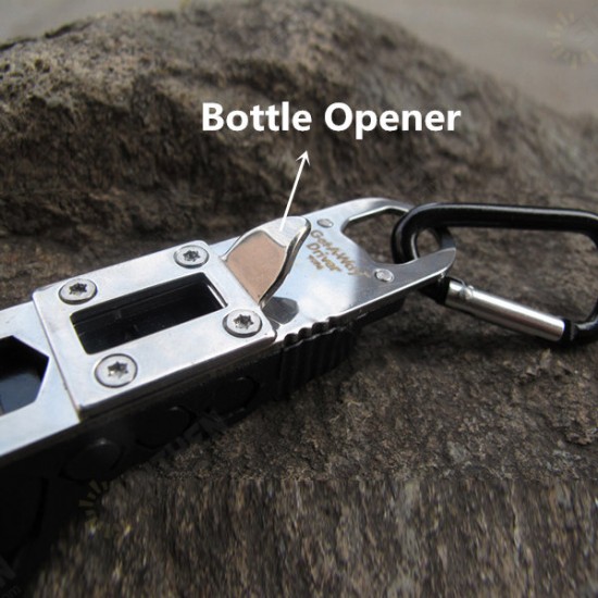 EDC Multifunctional Climbing Carabiner Paracord Buckle Screwdriver Flashlight Wrench Tool