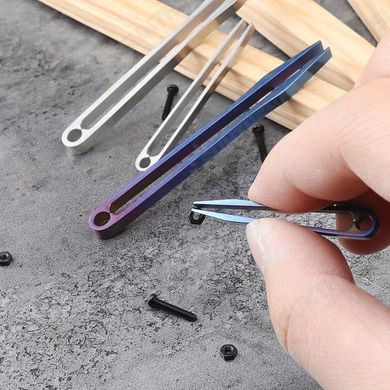 EDC TC4 Titanium Alloy Mini Tweezer Portable Emergency CNC Clip Tool EDC TC4 Titanium Alloy Mini Tweezer Portable Emergency CNC Clip Tool