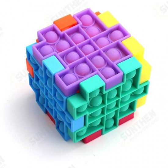 Fidget Relieve Stress Toys Pops it Cube Model Bubble Antistress Toy Adult Children Sensory Silicone Puzzle Squeeze Children Gift