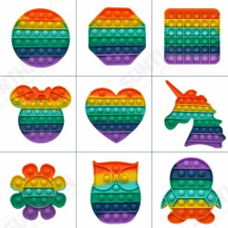 Fidget Reliver Stress Toys Rainbow Push Pop Bubble Antistress Dimple Sensory Toy To Relieve Autism Hand EDC Gadget for Kids Teen Adult Bubble Keychain Fidget Reliver Stress Toys Rainbow Push Pop Bubble Antistress Dimple Sensory Toy To Relieve Autism Hand EDC Gadget for Kids Teen Adult Bubble Keychain