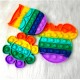 Fidget Reliver Stress Toys Rainbow Push Pop Bubble Antistress Dimple Sensory Toy To Relieve Autism Hand EDC Gadget for Kids Teen Adult Bubble Keychain