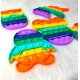 Fidget Reliver Stress Toys Rainbow Push Pop Bubble Antistress Dimple Sensory Toy To Relieve Autism Hand EDC Gadget for Kids Teen Adult Bubble Keychain