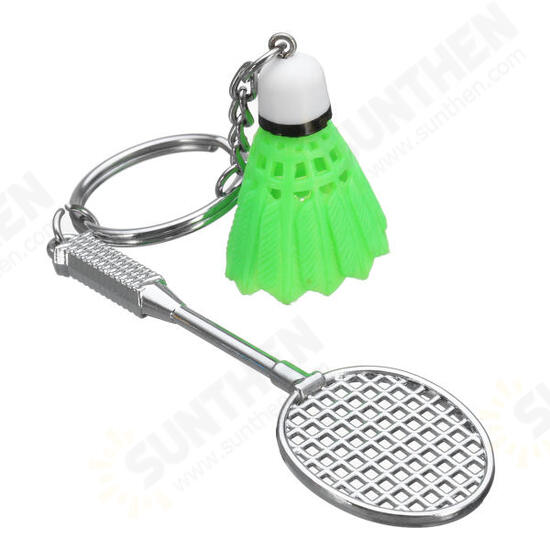 Mini Badminton Racket And balls Sports Keyring Pendant Keyfob Keychain