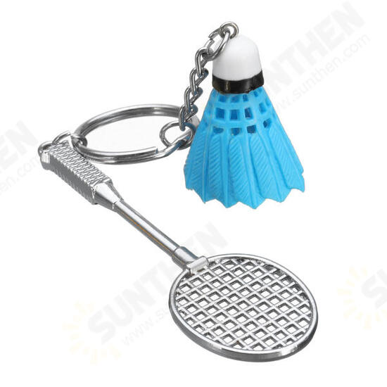 Mini Badminton Racket And balls Sports Keyring Pendant Keyfob Keychain