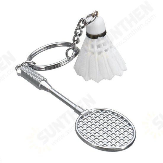 Mini Badminton Racket And balls Sports Keyring Pendant Keyfob Keychain