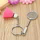 Mini Badminton Racket And balls Sports Keyring Pendant Keyfob Keychain