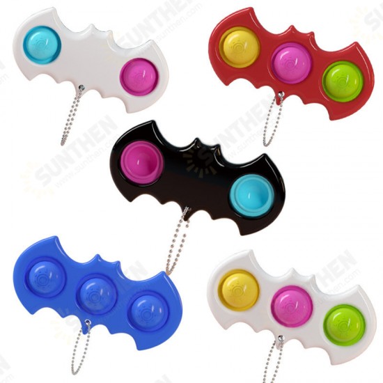 Mini Bat Sensory Fidget Relaxation Stress Relief Anti-Anxiety Autism Hand EDC Gadget for Kids Teen Adult Push Pop Bubble Keychain