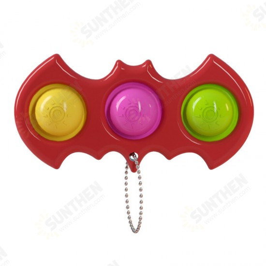 Mini Bat Sensory Fidget Relaxation Stress Relief Anti-Anxiety Autism Hand EDC Gadget for Kids Teen Adult Push Pop Bubble Keychain