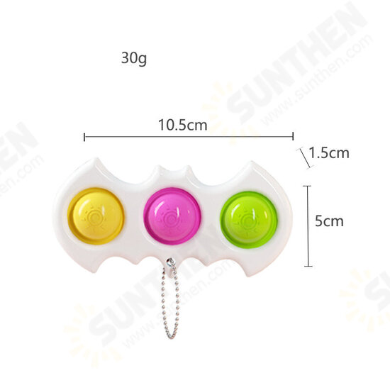 Mini Bat Sensory Fidget Relaxation Stress Relief Anti-Anxiety Autism Hand EDC Gadget for Kids Teen Adult Push Pop Bubble Keychain