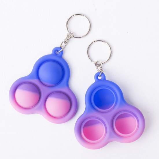 Mini Sensory Fidget Relaxation Stress Relief Anti-Anxiety Autism Hand EDC Gadget Push Pop Bubble Keychain Sensory Therapy Toys for Home Party Office