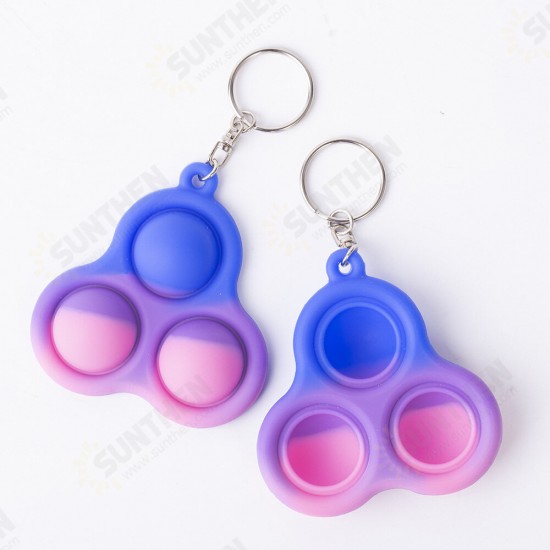 Mini Sensory Fidget Relaxation Stress Relief Anti-Anxiety Autism Hand EDC Gadget Push Pop Bubble Keychain Sensory Therapy Toys for Home Party Office