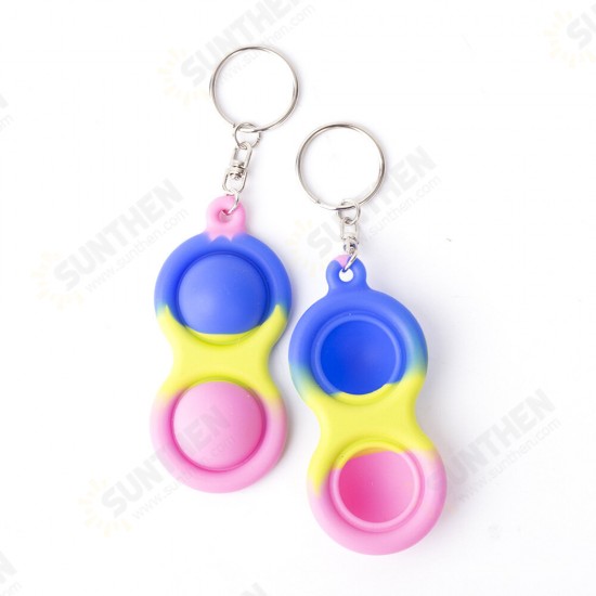 Mini Sensory Fidget Relaxation Stress Relief Anti-Anxiety Autism Hand EDC Gadget Push Pop Bubble Keychain Sensory Therapy Toys for Home Party Office