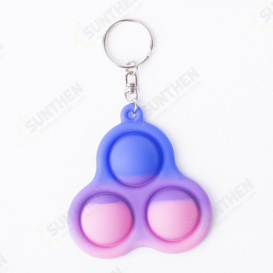 Mini Sensory Fidget Relaxation Stress Relief Anti-Anxiety Autism Hand EDC Gadget Push Pop Bubble Keychain Sensory Therapy Toys for Home Party Office