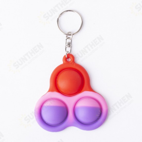 Mini Sensory Fidget Relaxation Stress Relief Anti-Anxiety Autism Hand EDC Gadget Push Pop Bubble Keychain Sensory Therapy Toys for Home Party Office