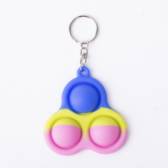 Mini Sensory Fidget Relaxation Stress Relief Anti-Anxiety Autism Hand EDC Gadget Push Pop Bubble Keychain Sensory Therapy Toys for Home Party Office
