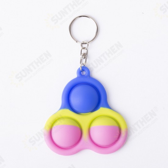 Mini Sensory Fidget Relaxation Stress Relief Anti-Anxiety Autism Hand EDC Gadget Push Pop Bubble Keychain Sensory Therapy Toys for Home Party Office