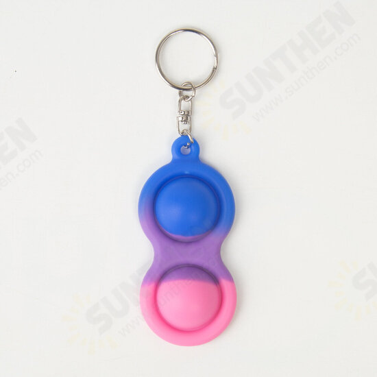 Mini Sensory Fidget Relaxation Stress Relief Anti-Anxiety Autism Hand EDC Gadget Push Pop Bubble Keychain Sensory Therapy Toys for Home Party Office