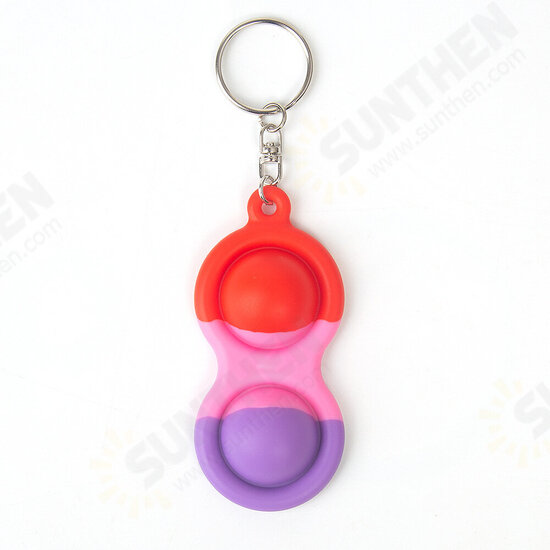 Mini Sensory Fidget Relaxation Stress Relief Anti-Anxiety Autism Hand EDC Gadget Push Pop Bubble Keychain Sensory Therapy Toys for Home Party Office