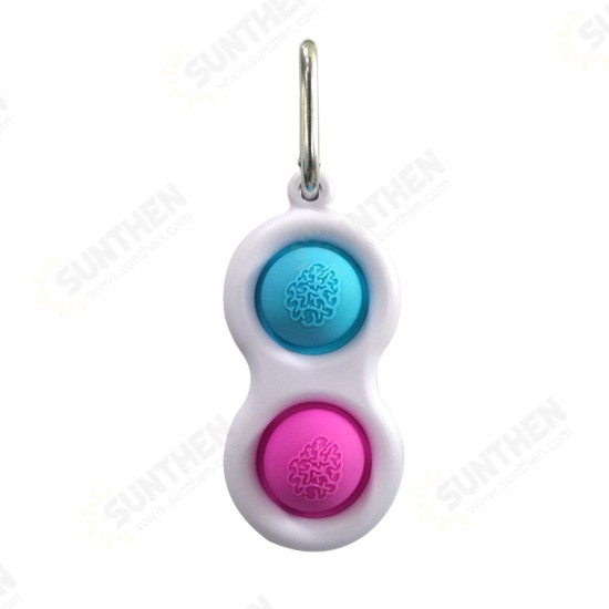 Mini Simple Dimple Sensory Sensory Fidget Relaxation Stress Relief Anti-Anxiety Autism Hand EDC Gadget for Kids Teen Adult Push Pop Bubble Keychain