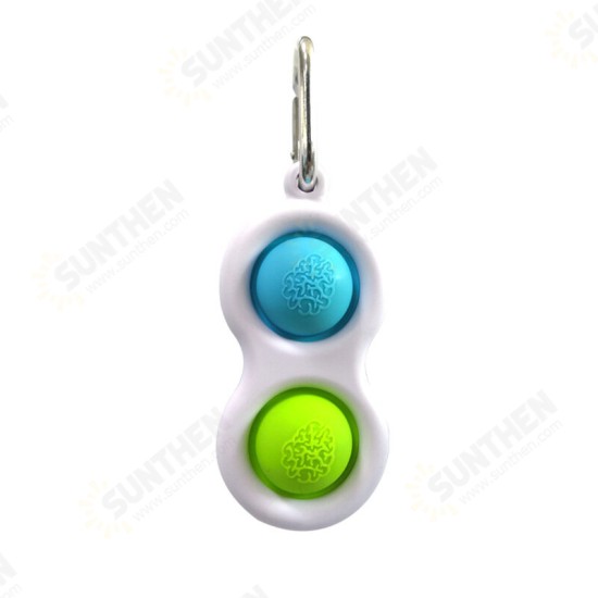 Mini Simple Dimple Sensory Sensory Fidget Relaxation Stress Relief Anti-Anxiety Autism Hand EDC Gadget for Kids Teen Adult Push Pop Bubble Keychain