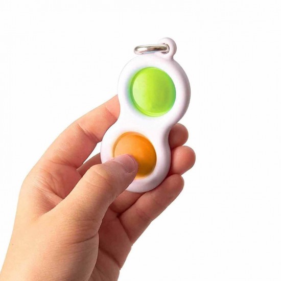 Mini Simple Dimple Sensory Sensory Fidget Relaxation Stress Relief Anti-Anxiety Autism Hand EDC Gadget for Kids Teen Adult Push Pop Bubble Keychain
