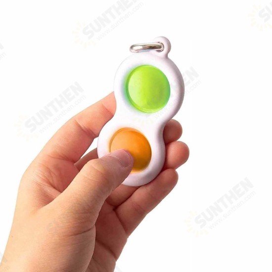 Mini Simple Dimple Sensory Sensory Fidget Relaxation Stress Relief Anti-Anxiety Autism Hand EDC Gadget for Kids Teen Adult Push Pop Bubble Keychain