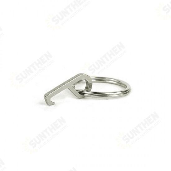 Mini Stainless Steel Hook Bottle Opener EDC Gadget with Key Ring