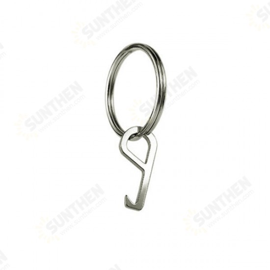 Mini Stainless Steel Hook Bottle Opener EDC Gadget with Key Ring