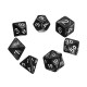 Portable Fold Dice Tray PU Leather with 7 Polyhedral Dice for Tabletop Dice Games