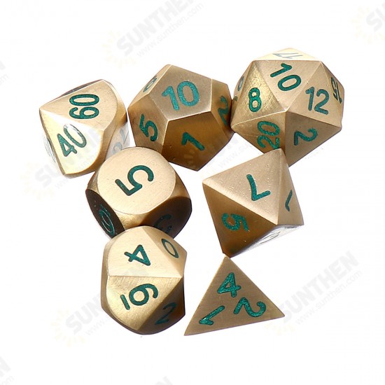 Pure Copper Polyhedral Dices Set Metal Role Playing Game Dice Gadget for Dungeons Dragon Games Gift