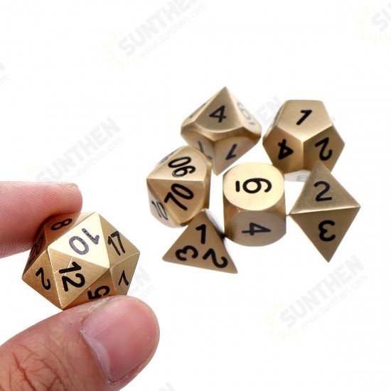 Pure Copper Polyhedral Dices Set Metal Role Playing Game Dice Gadget for Dungeons Dragon Games Gift