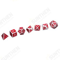 Red Antique Color Solid Metal Polyhedral Dices Role Playing RPG Gadget 7 Dice Set With Bag Red Antique Color Solid Metal Polyhedral Dices Role Playing RPG Gadget 7 Dice Set With Bag