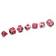 Red Antique Color Solid Metal Polyhedral Dices Role Playing RPG Gadget 7 Dice Set With Bag