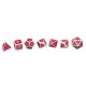 Red Antique Color Solid Metal Polyhedral Dices Role Playing RPG Gadget 7 Dice Set With Bag