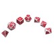 Red Antique Color Solid Metal Polyhedral Dices Role Playing RPG Gadget 7 Dice Set With Bag