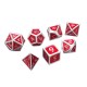 Red Antique Color Solid Metal Polyhedral Dices Role Playing RPG Gadget 7 Dice Set With Bag