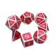 Red Antique Color Solid Metal Polyhedral Dices Role Playing RPG Gadget 7 Dice Set With Bag