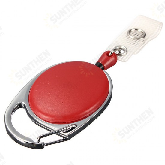 Retractable Reel Keyring Clip Retractable Carabiner Recoil Key Ring Key Chain ID Card Holder Holder