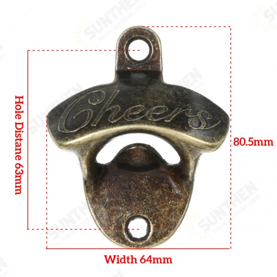 Retro Bronze Wall-mounted Bottle Opener Wall Mounted Opener