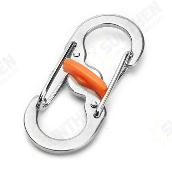 S Shape Plastic Steel Anti Theft Carabiner Keychain Hook Clip EDC Tool