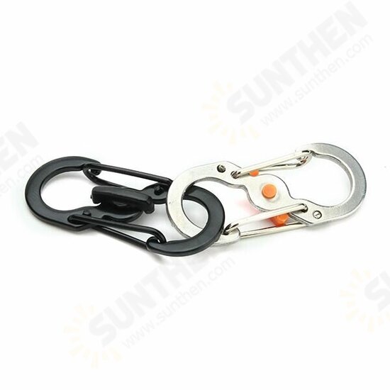 S Shape Plastic Steel Anti Theft Carabiner Keychain Hook Clip EDC Tool