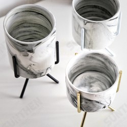 S/M/L Nordic Style Flower Pot Iron Wire Metal Rack Marble Ceramic Succulent Plant Pot Cactus Decoration Basin with Stand S/M/L Nordic Style Flower Pot Iron Wire Metal Rack Marble Ceramic Succulent Plant Pot Cactus Decoration Basin with Stand
