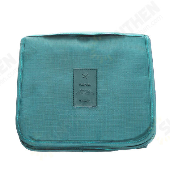 Solid Color Foldable Travel Bag for Toiletries Hanging Toiletry Bag Portable Finishing Cosmetic Bag