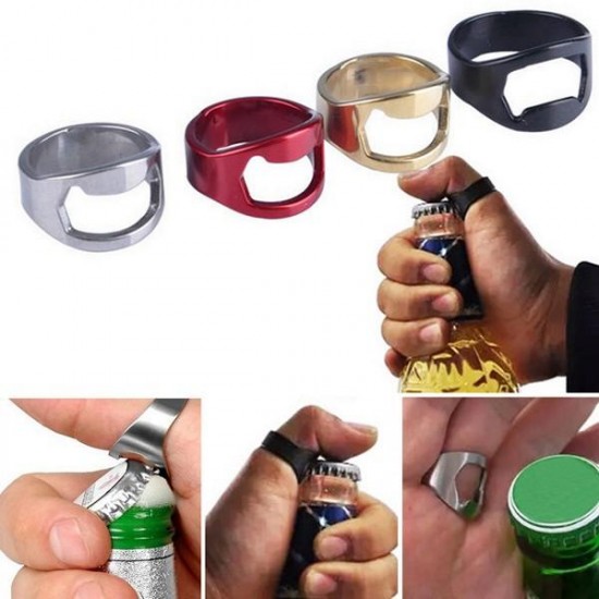 Stainless Steel Finger Ring Ring Shape Beers Bottle Opener for Beers Bar Tool